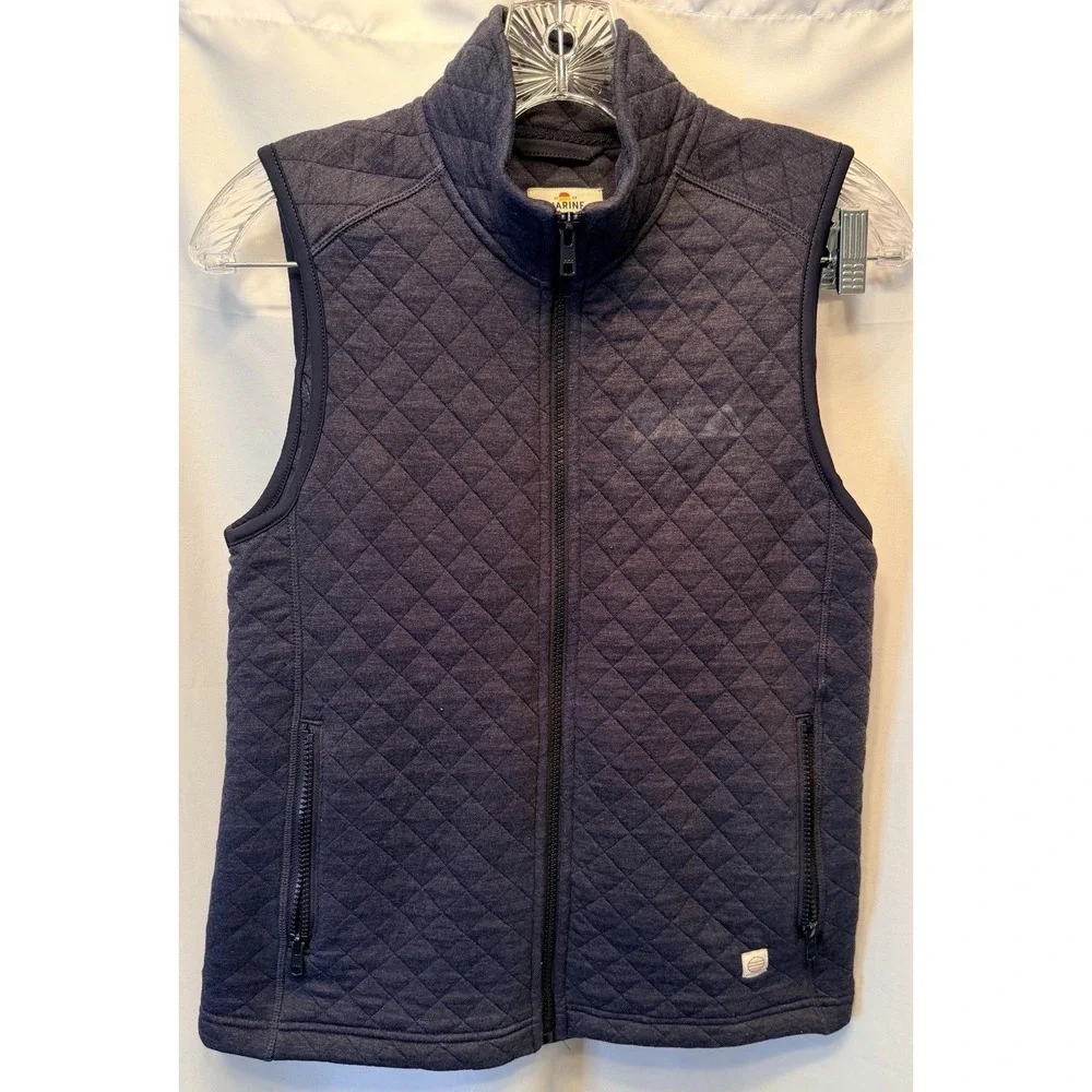 Marine Layer Women's Small Corbet Full Zip Vest Quilted Navy Blue Pockets *Read